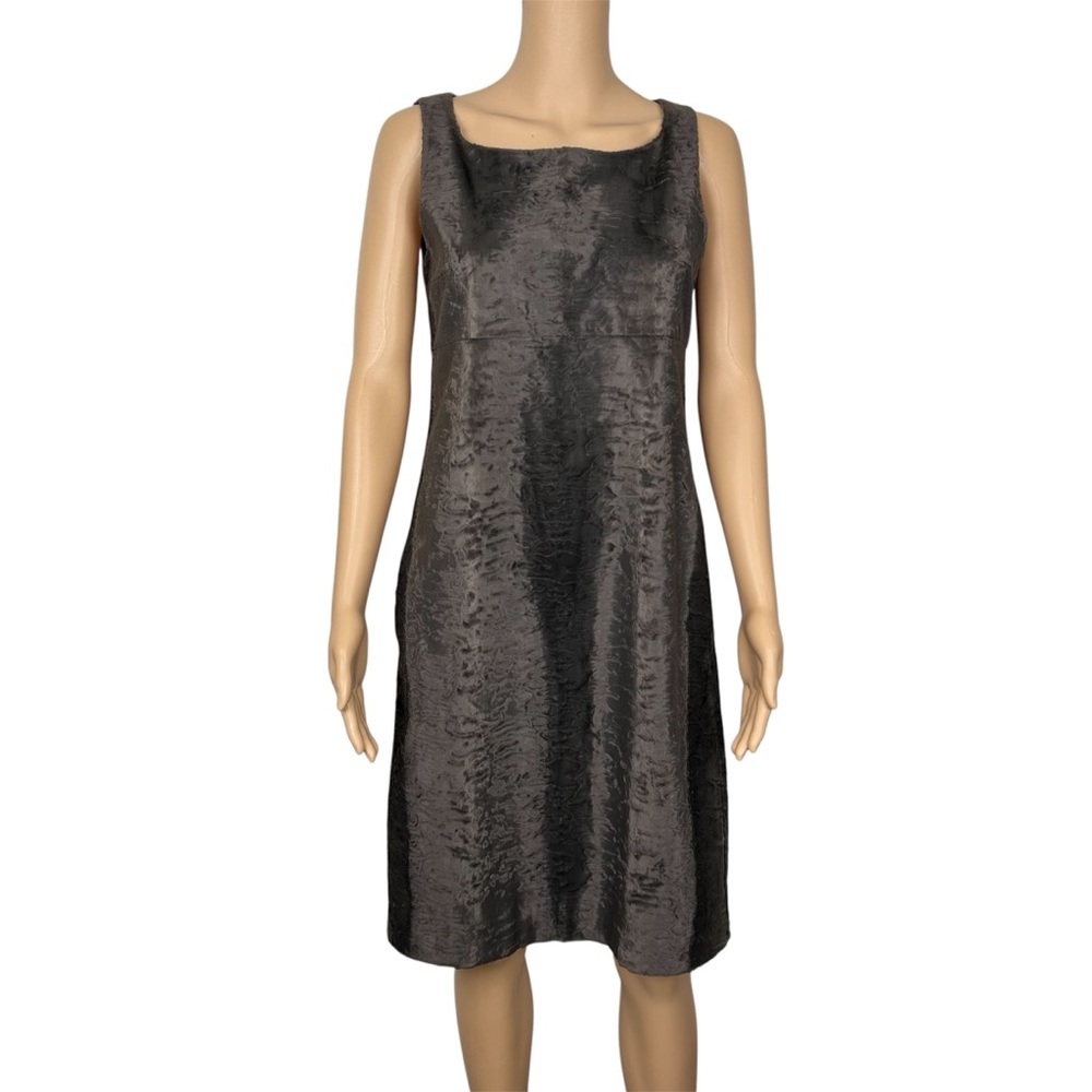 ‘S Max Mara Scoop Neck Knee Length Elegant Sleeveless Brown Shift Dress Size 6